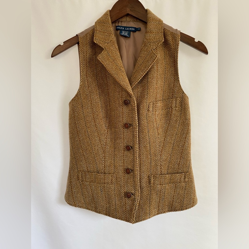 Ralph Lauren Wool/Silk Button-Down Vest